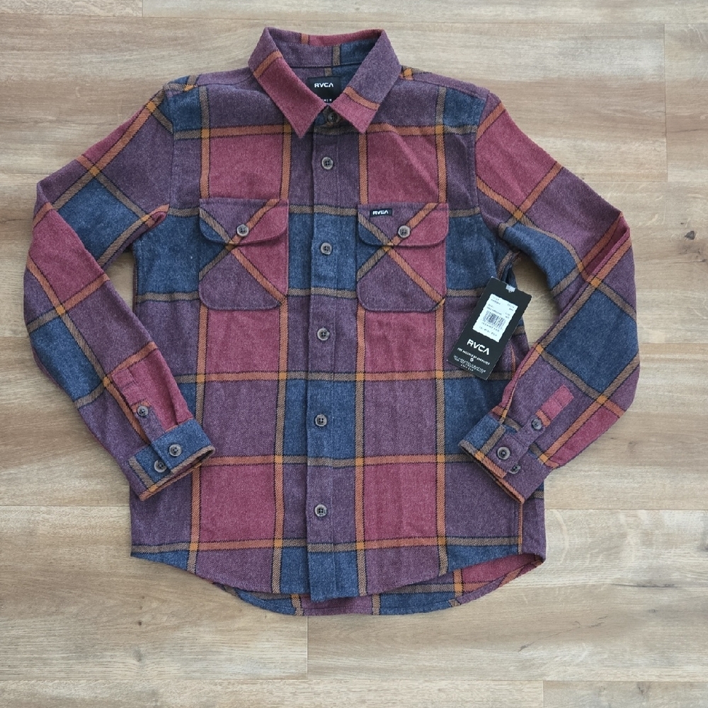 Boy's RVCA Multicolor Plaid Flannel Shirt